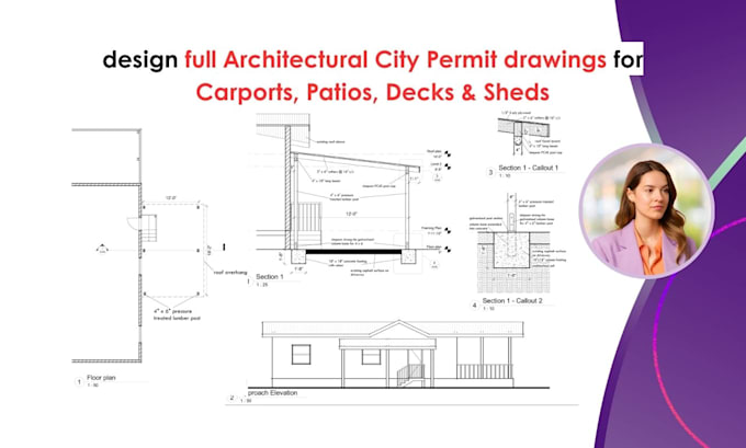 Gig Preview - Design architectural drawings for modern patios, carport and sheds for permit