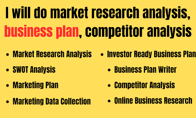 Gig Preview - Do online market research and business research business plan marketing plan