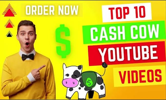 Gig Preview - Cash cow automated channel youtube cash cow faceless top 10 videos with high cpm