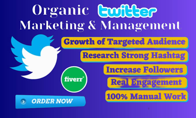 Gig Preview - Be your twitter account manager, fast organic marketing