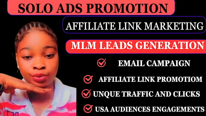 Gig Preview - Usa solo ads affiliate link promotion, forex MLM lead any link promotion