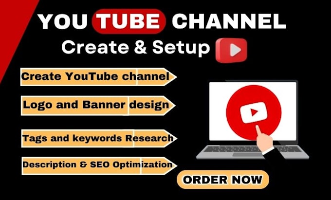 Gig Preview - Create and setup youtube channel, create you tube with logo and banner and SEO