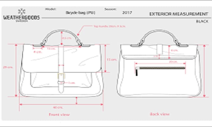 Gig Preview - Create bag design, backpack, handbag and bag tech pack