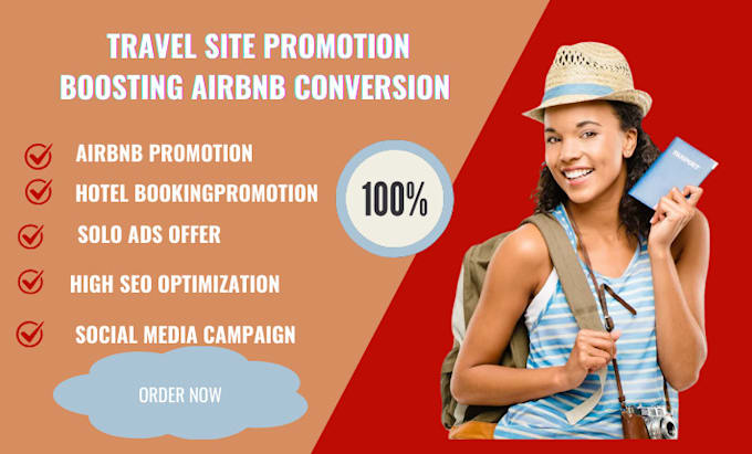 Gig Preview - Effective travel site promotion, boost airbnb listing, hotel bookings, solo ads