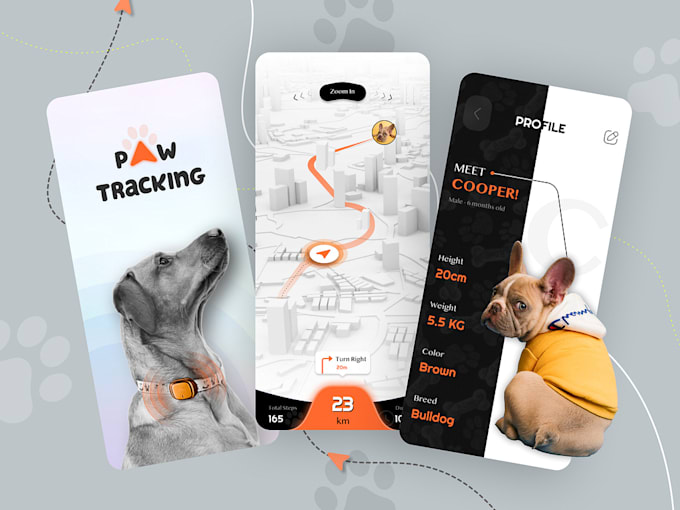 Gig Preview - Pet app, pet tracking app, pet boarding app, pet adoption app, pet training  app