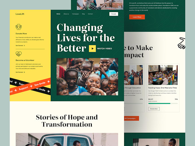 Bestseller - create nonprofit website, charity website for donation using wix