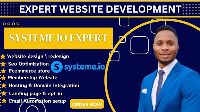 Gig Preview - Develop systeme io website systeme io membership website systeme io sales funnel