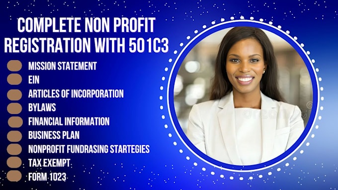 Gig Preview - Do nonprofit registration and 501c3 nonprofit article of incorporation bylaw ein