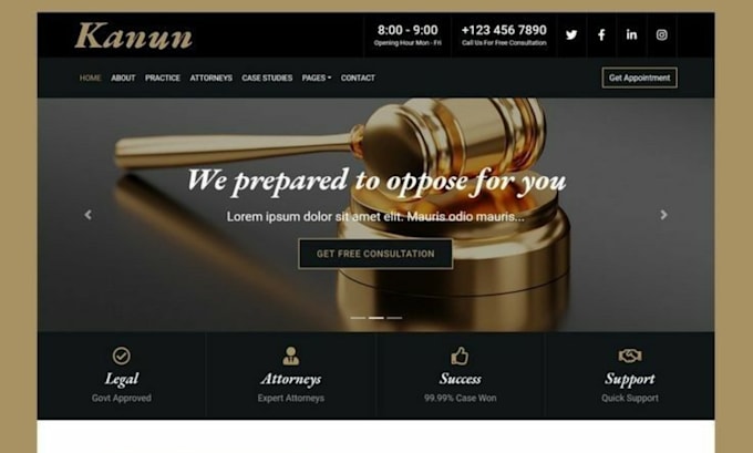 Gig Preview - Build SEO friendly and responsive lawyer, attorney, law firm and notary website