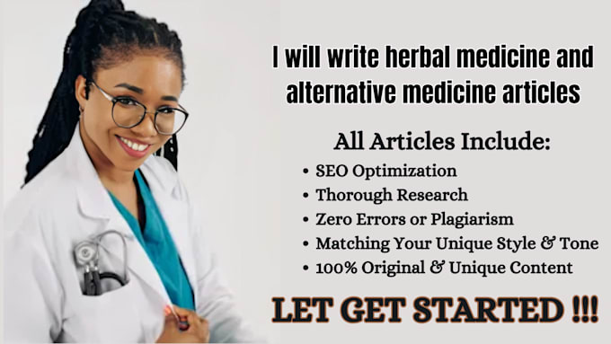 Gig Preview - Write herbal medicine and alternative medicine articles