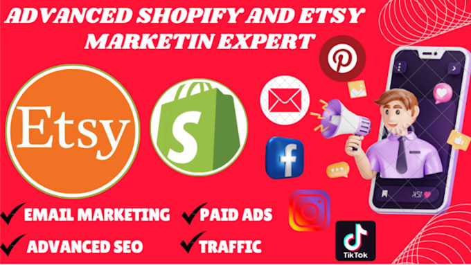 Gig Preview - Do shopify etsy marketing traffic ads boost shopify sales dropshipping marketing