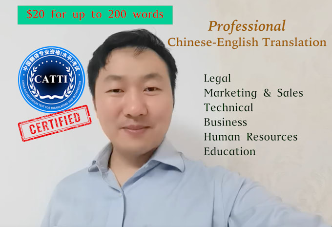 Gig Preview - Be your professional chinese translator for legal medical technical business doc