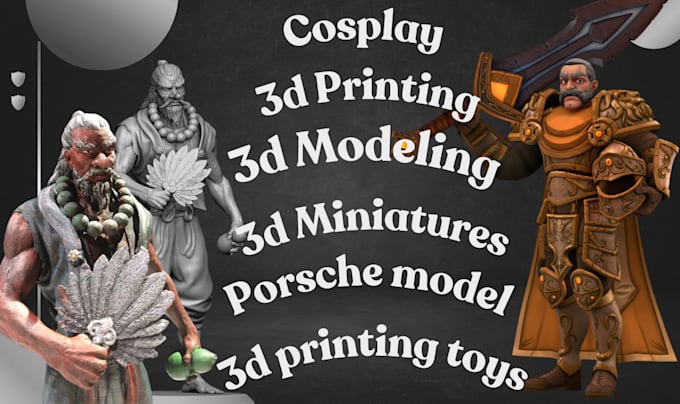 Gig Preview - Design 3d cute character, animal, mascot, cartoon character for 3d print or game