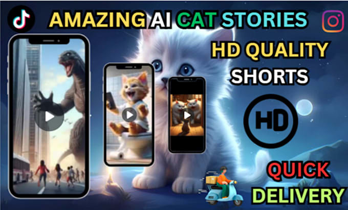 Gig Preview - Create a stunning ai cat stories for youtube shorts, instagram reels, tiktok