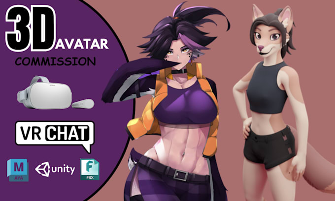 Gig Preview - Create furry avatar 3d model with gocoloco for vrchat