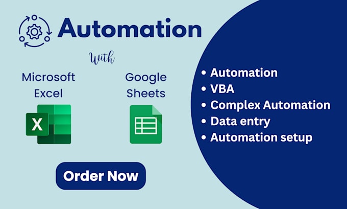 Gig Preview - Create advanced excel automation, google sheets automation, microsoft excel vba