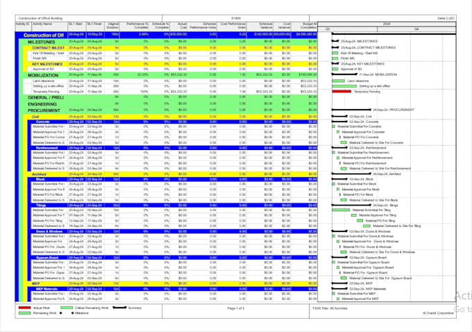 Gig Preview - Prepare schedule on primavera p6 or ms project