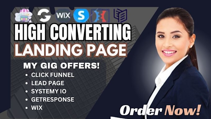 Gig Preview - Design lead page, wix, card co, groove funnel and click funnel sale funnel