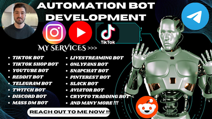 Gig Preview - Automate livestreaming bot onlyfans bot snapchat bot twitter bot pinterest bot