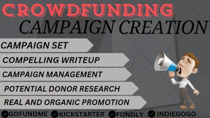 Bestseller - do crowdfunding campaign creation promotion on gofundme indiegogo kickstarter