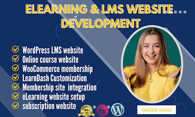 Gig Preview - Setup wordpress elearning lms website, learndash membership website subscription