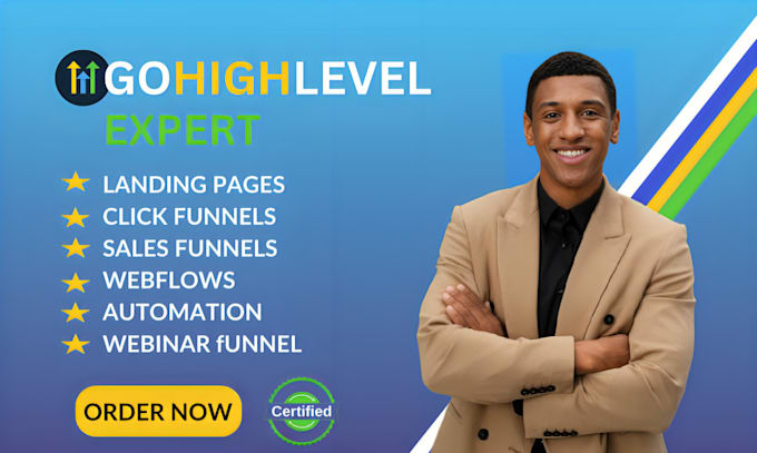 Gig Preview - Build gohighlevel sales funnel gohighlevel landing page highlevel expert