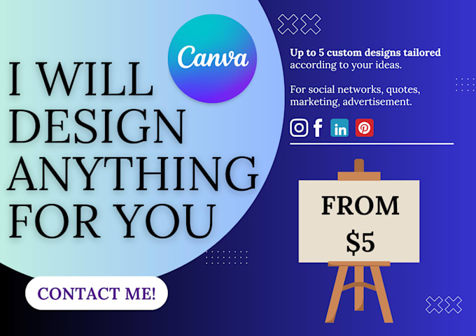 Gig Preview - Create editable canva design for social media