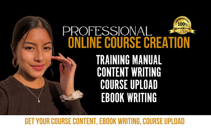 Gig Preview - Online course content course creation course training manual