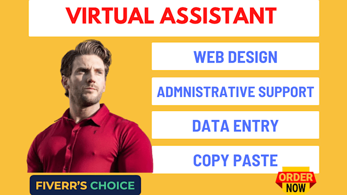 Gig Preview - Be your virtual assistant, data entry and web research job