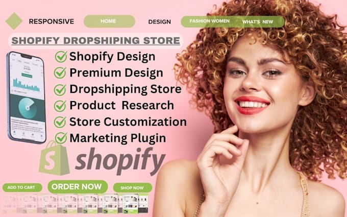 Gig Preview - Develop dropshipping shopify store beauty fashion clothing jewelry website pod