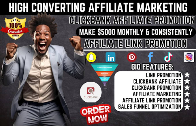 Gig Preview - Do clickbank affiliate link promotion clickbank affiliate marketing sales funnel