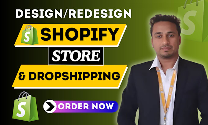 Gig Preview - Create shopify store design redesign shopify website shopify dropshipping