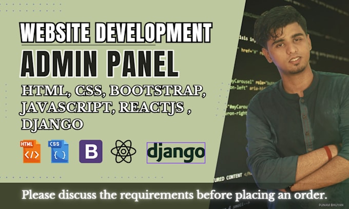 Gig Preview - Create a responsive django website design with an admin panel