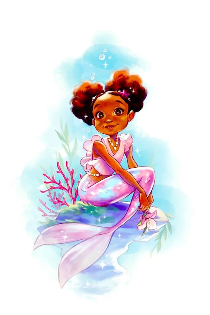 Gig Preview - Create watercolor african american children story book illustration