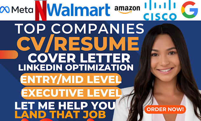 Gig Preview - Edit your resume to land your desired job at meta, amazon, apple, netflix google