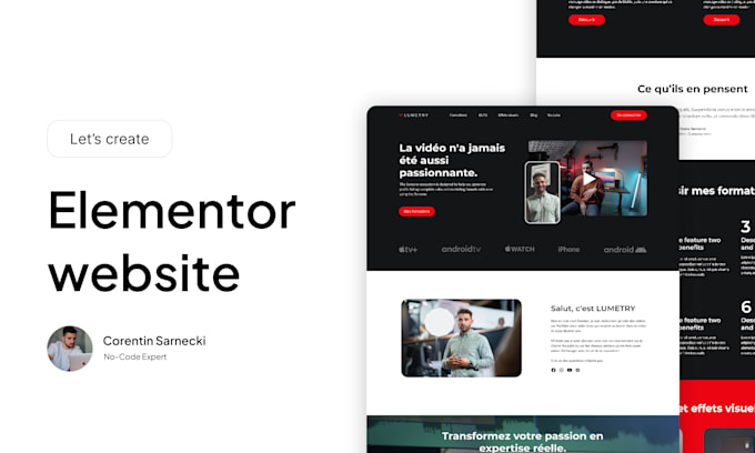 Gig Preview - Develop your professional wordpress website with elementor