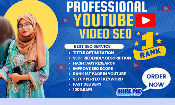 Gig Preview - Optimize your youtube video SEO for top ranking