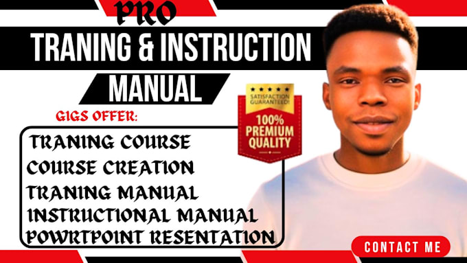 Gig Preview - Do course creation training manual training course instruction manual ppt slides