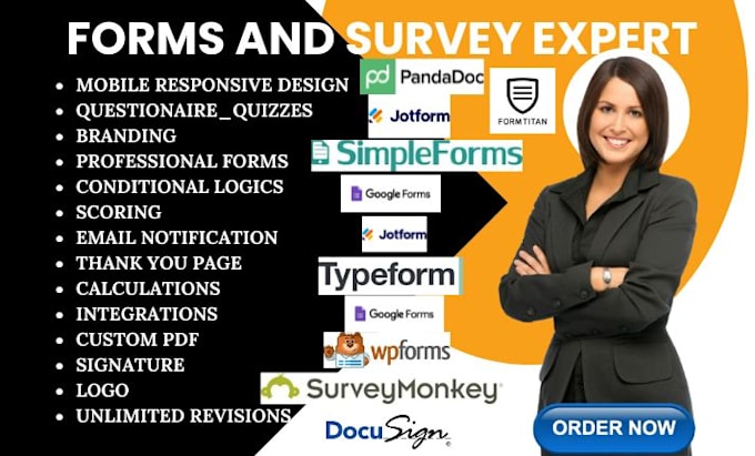 Gig Preview - Setup paperform formkeep surveymonkey emailmeform trippetto ohmyform questionpro