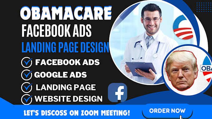 Gig Preview - Generate obamacare leads va facebook ads aca leads landing page website design