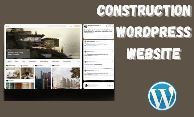 Gig Preview - Build real estate architecture plumbing construction handyman wordpress website