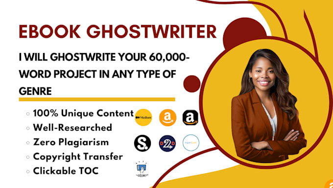 Bestseller - be your ebook ghost writer for 60,000 words, fiction and nonfiction book