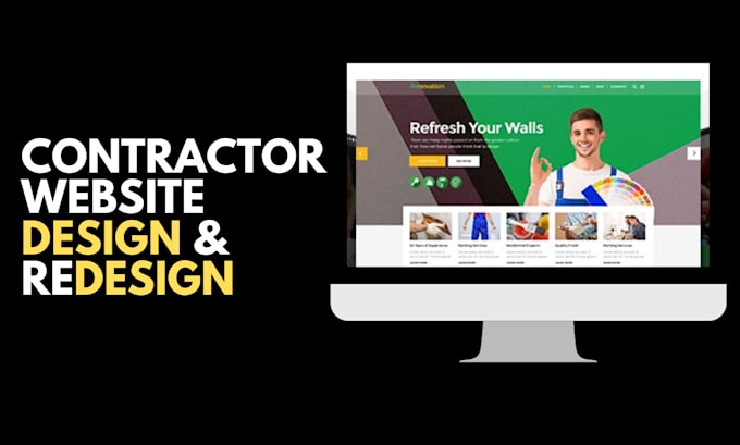 Gig Preview - Design lawn care website redesign construction website contractor website design