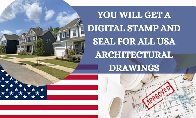 Gig Preview - Do pe stamp, sign and review all architectural drawing in USA for city permit