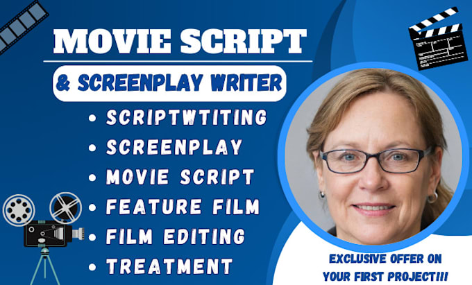 Gig Preview - Be your movie scriptwriter, screenplay, screenwriting, film script, tv pilot