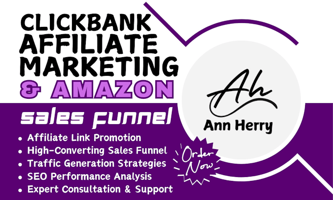 Gig Preview - Promote amazon affiliate and clickbank, affiliate marketing sales funnel