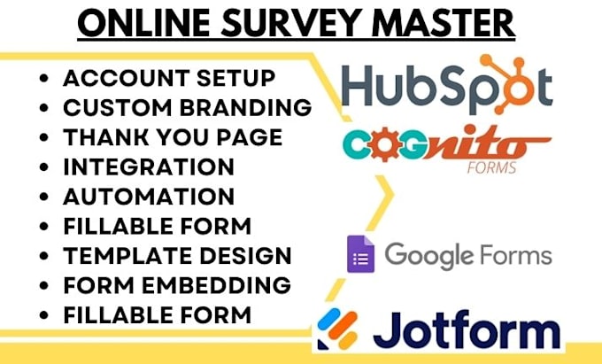 Gig Preview - Do hubspot google form jotform typeform zoho  pointerpro cognito form wufoo va