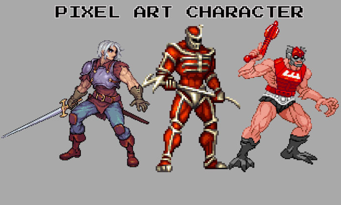 Gig Preview - Do pixel art character animation, background nft pixel art 2d game sprite sheet