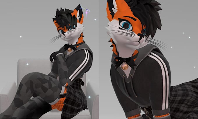 Gig Preview - Create furry avatar furry nsfw vrchat furry vtuber model anime model fursona