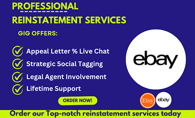 Bestseller - do etsy or ebay reinstatement for etsy or ebay suspension with poa appeal letter